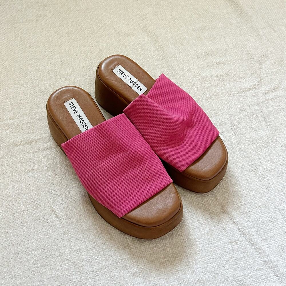 y2k pink steve madden slinky platform sandals